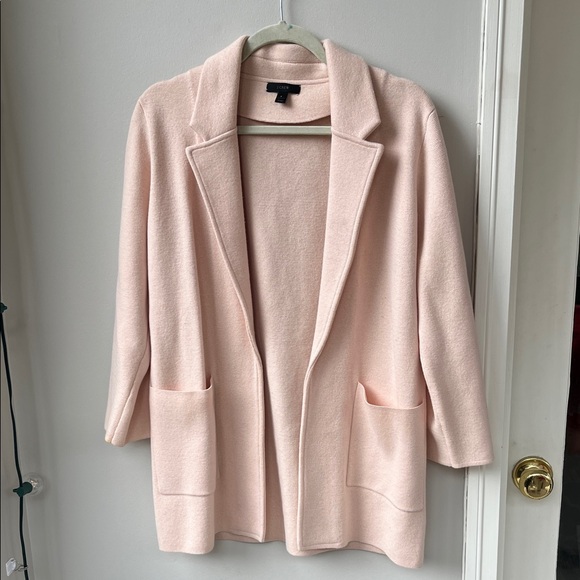 J. Crew Sophie Open-Front Sweater Blazer in Soft Blush Pink - Picture 3 of 8